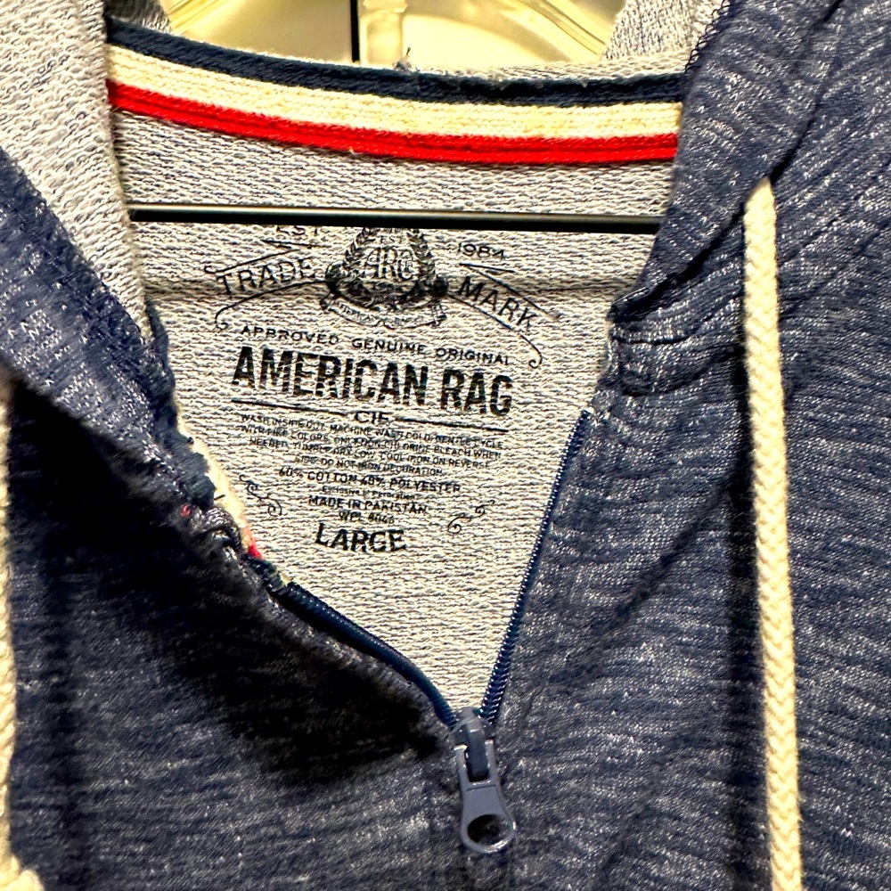 American rag blue zip hoodie